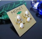 Cheap Monet pearls stud earrings Ed00010