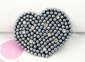 Cheap Pearl heart with crystal setting barrette