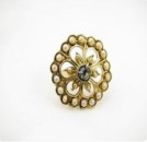 Cheap Retro diamond and pearl yellow ring Jz00045