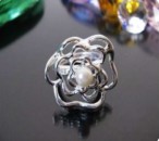 Cheap Flower ring with pearl Jz00089