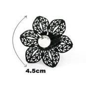 Cheap Ringent hollow out 6-leaf flower diamond ring  