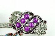 Cheap Retro oval bangle  Sz00042purple