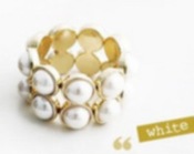 Cheap Fashion double pearl bangle  Sz00051white