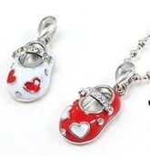 Cheap Red and white shoes necklace  Xl00169red