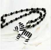 Cheap Lovely black beads zebra necklace  Xl00240