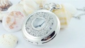 Cheap Retro hollow out pocket watch necklace 