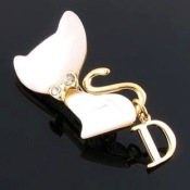 Cheap Lovely cat brooch   Xz00032white